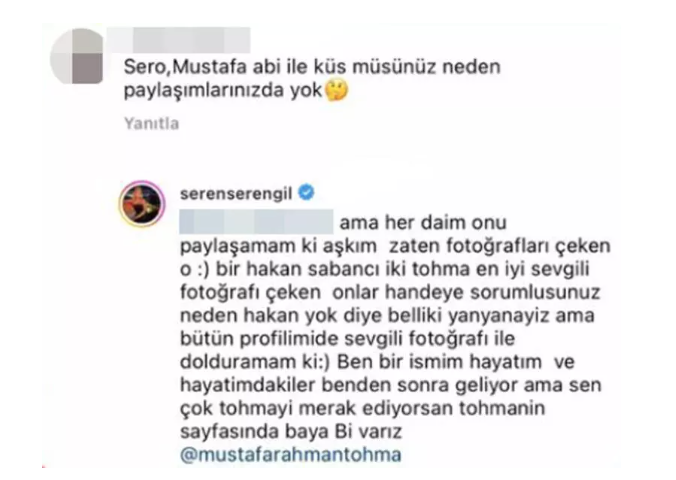 seren serengil in takipcisine verdigi yanit gozleri hande ercel e cevirdi